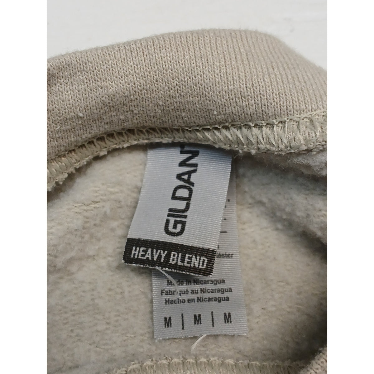 Gildan Heavy Blend (Medium) Beige Graphic Pullover Sweater