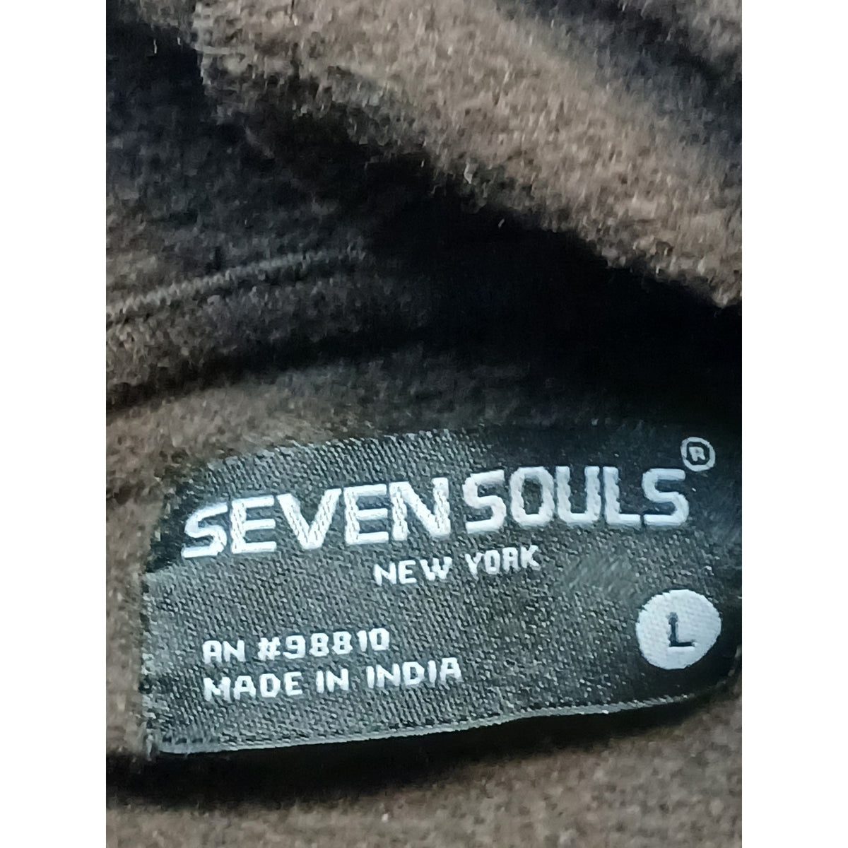 Seven Souls (Large) Brown Graphic Printed Pullover Hoodie