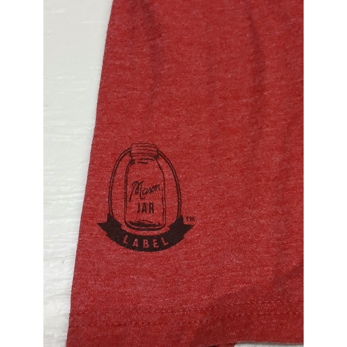 Mason Jar Label (XL) Red Drink Local Print Crew Neck TShirt