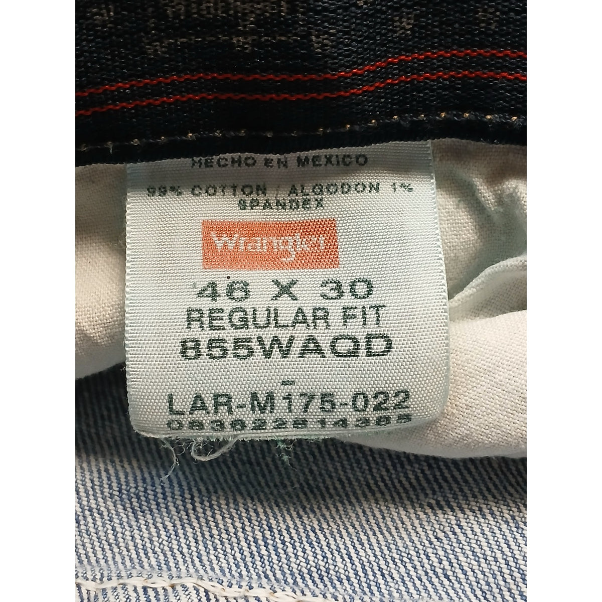 Wrangler (46x30) Stretch Regular Straight Blue Denim Jeans