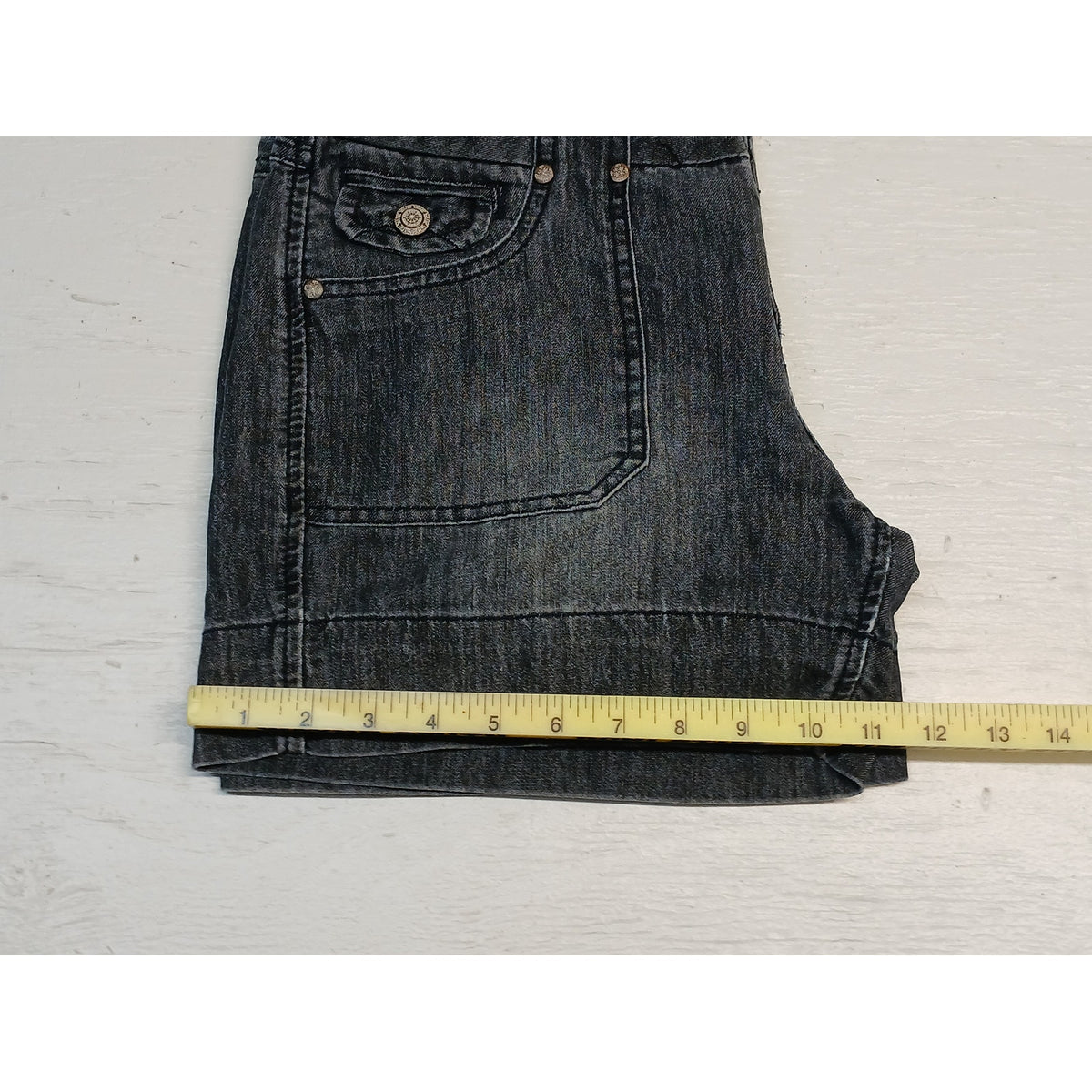 One 5 One (6) Grey Distressed Stretched Cuffed Shorts