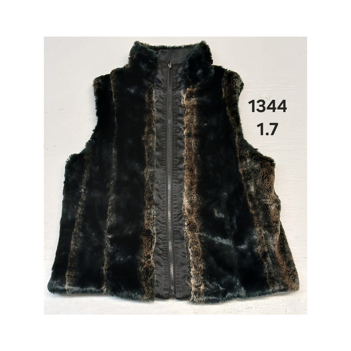 Brown (M) Luxurious Sleeveless Gilet Winter Genuine Fur Vest