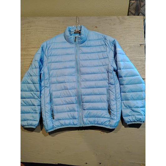 Alpine Swiss (Large) Blue Full Zip Lightweight Puffer Jacket