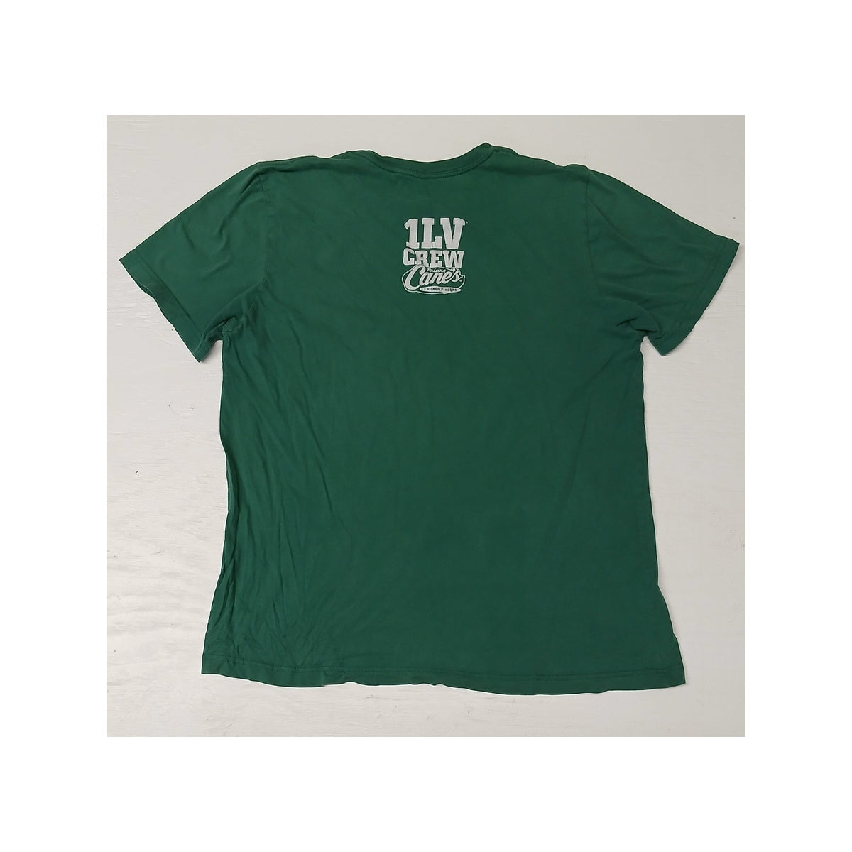 Raisin Canes (M) Green Distressed Crew Neck Short Sleeve Tee