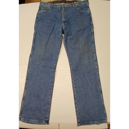 Wrangler (38x32) Men's Straight Blue Denim Jeans