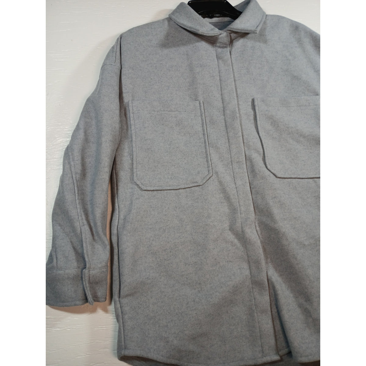 Merokeety (Medium) Unisex Gray Button Women's Coat