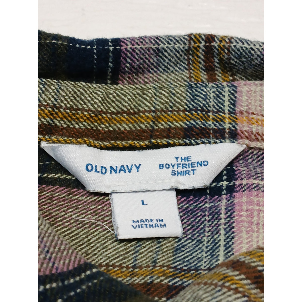 Old Navy (Large) Multi-Plaid Button Down Boyfriend Shirt