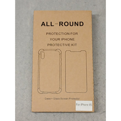 All-Round Cleae Case + Glass Screen Protector (Iphone XS)