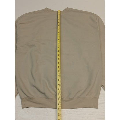 Gildan Heavy Blend (Medium) Beige Graphic Pullover Sweater