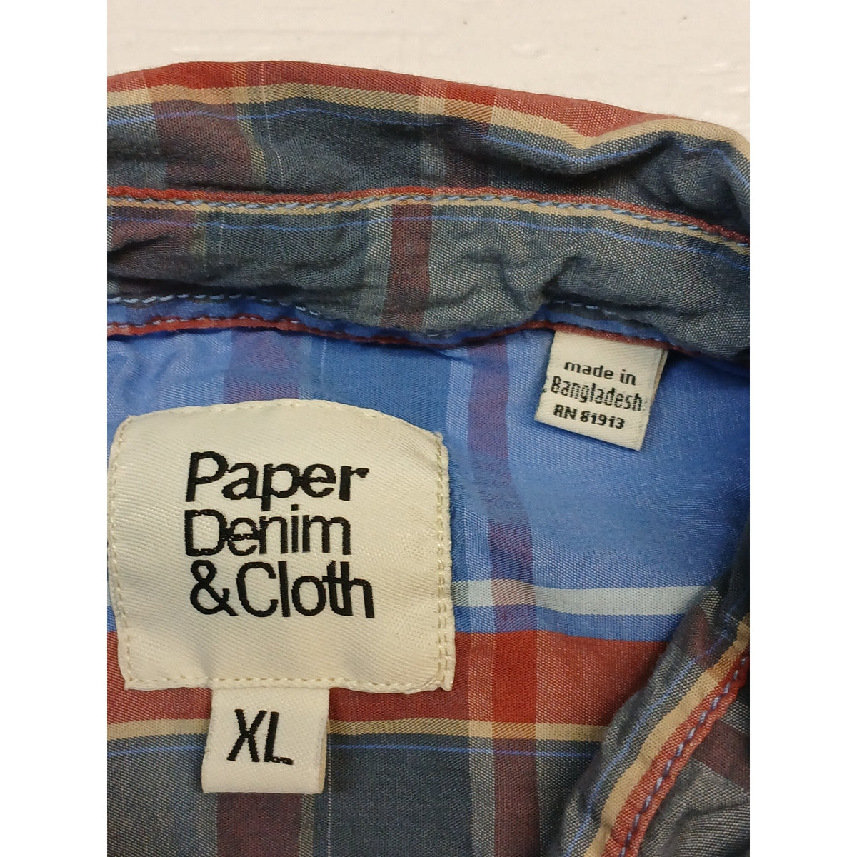 Paper Denim & Cloth (XL) Multi-Plaid Button Dress Shirt