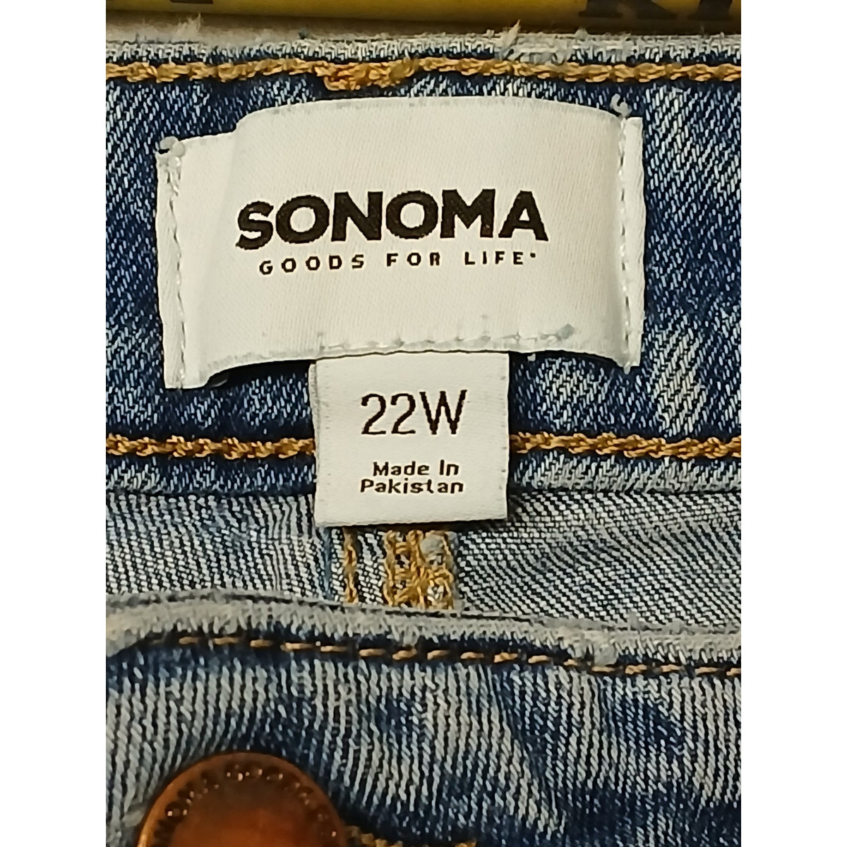 Sonoma (22W) High Rise Straight Cotton Blend Blue Denim Jeans