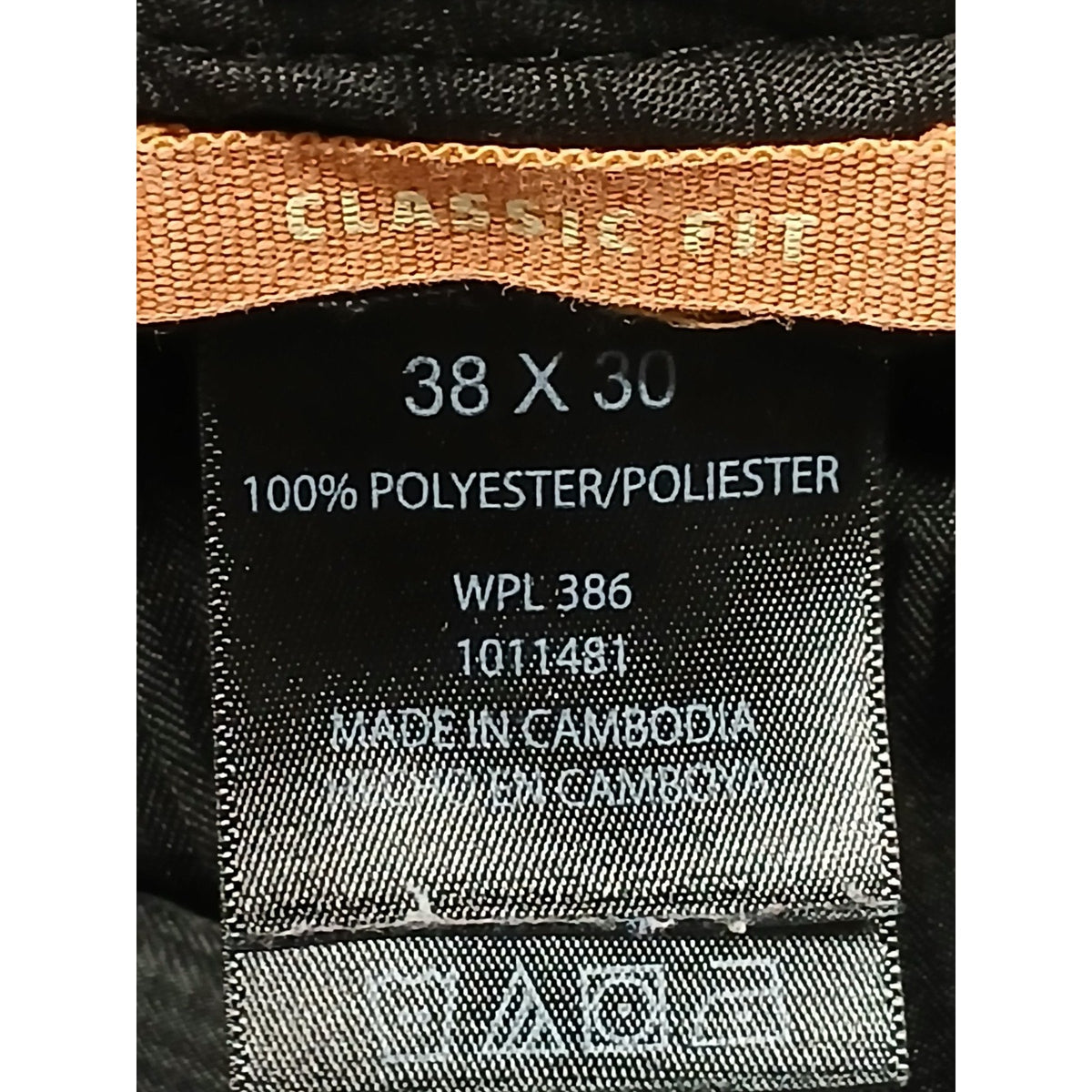 Haggar (38x30) Men's Classic Dri Fit Black Plaid Dress Pants