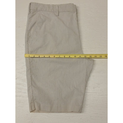 Express (36) Beige Slim Fit Pin Stripe Chino Dress Shorts