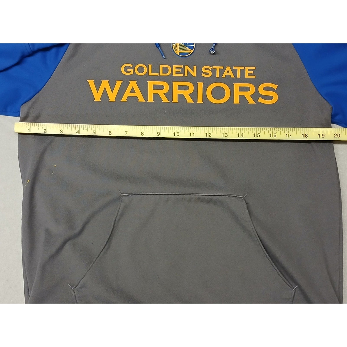 Adidas (Small) NBA Golden State Warriors Slit Pocket String Pullover Hoodie