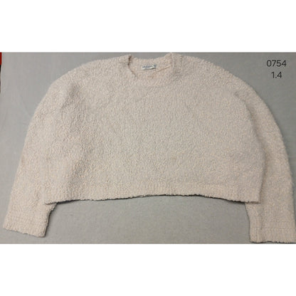 Arizona (2XL) Women's Ivory Knitted Stretch Pullover Crop Sweater