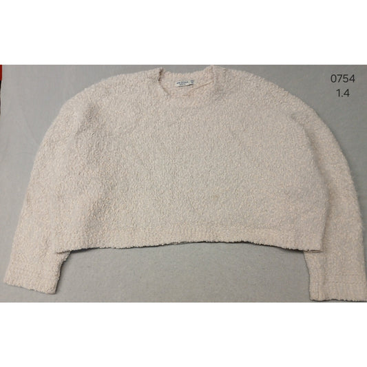 Arizona (2XL) Women's Ivory Knitted Stretch Pullover Crop Sweater