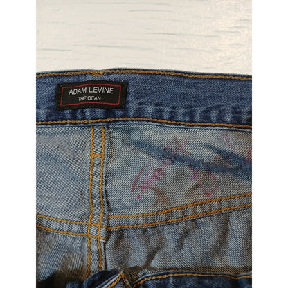 Adam Levine (34x30) Men's Relaxed Straight Blue Denim Jeans