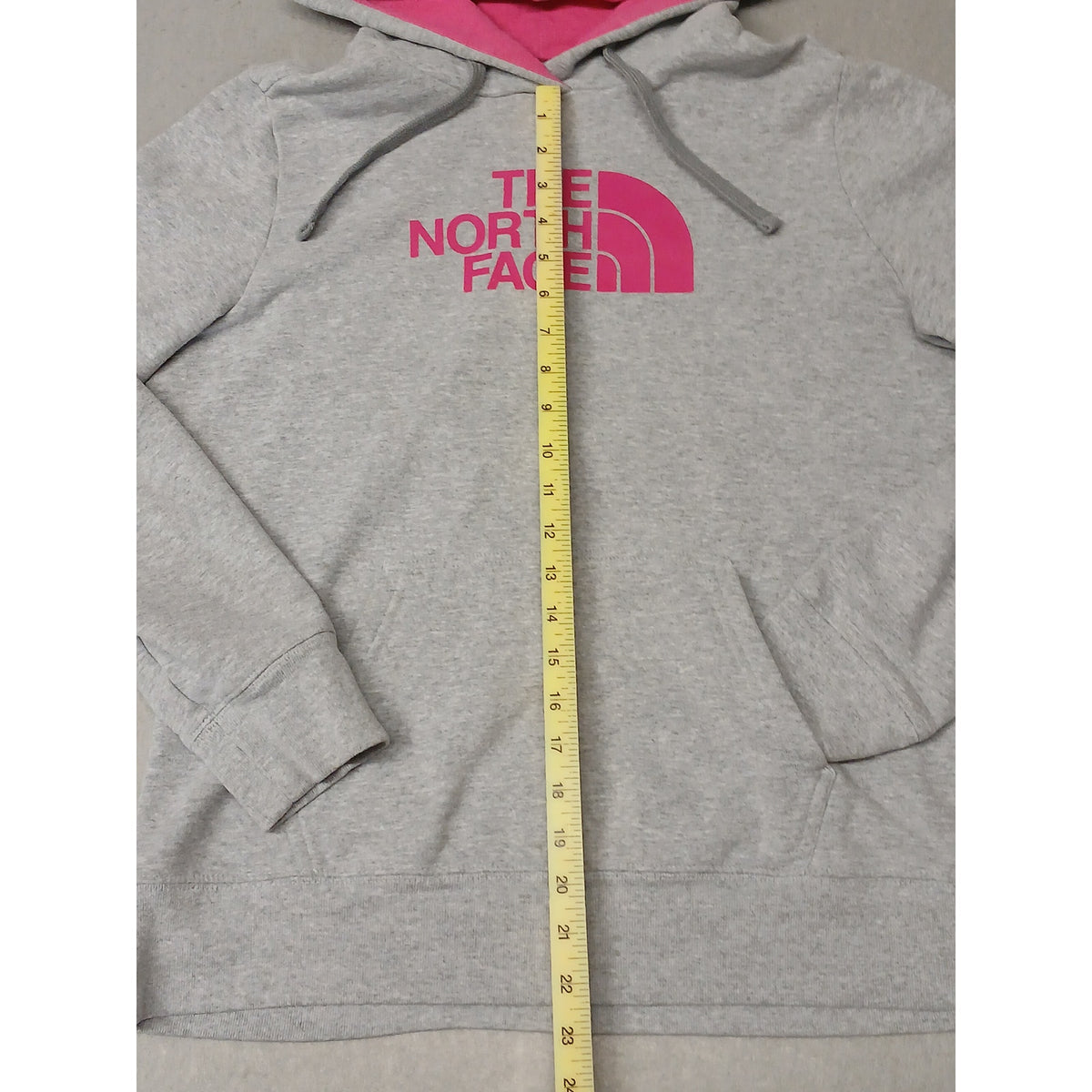 North Face (Large) Gray Pink Pullover Hoodie Sweatshirt