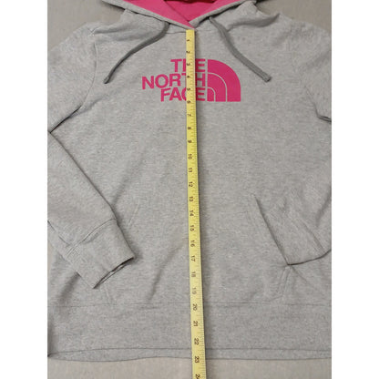 North Face (Large) Gray Pink Pullover Hoodie Sweatshirt