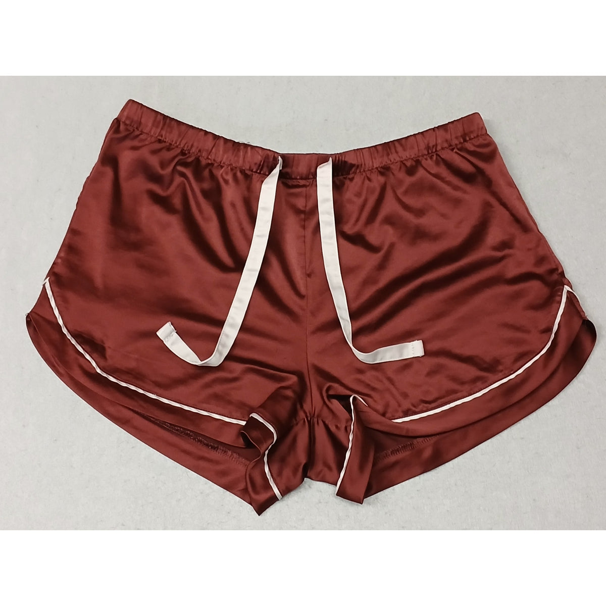 Stars Above (Small) Maroon Silk Notch Collar Button PJ's