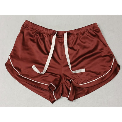 Stars Above (Small) Maroon Silk Notch Collar Button PJ's