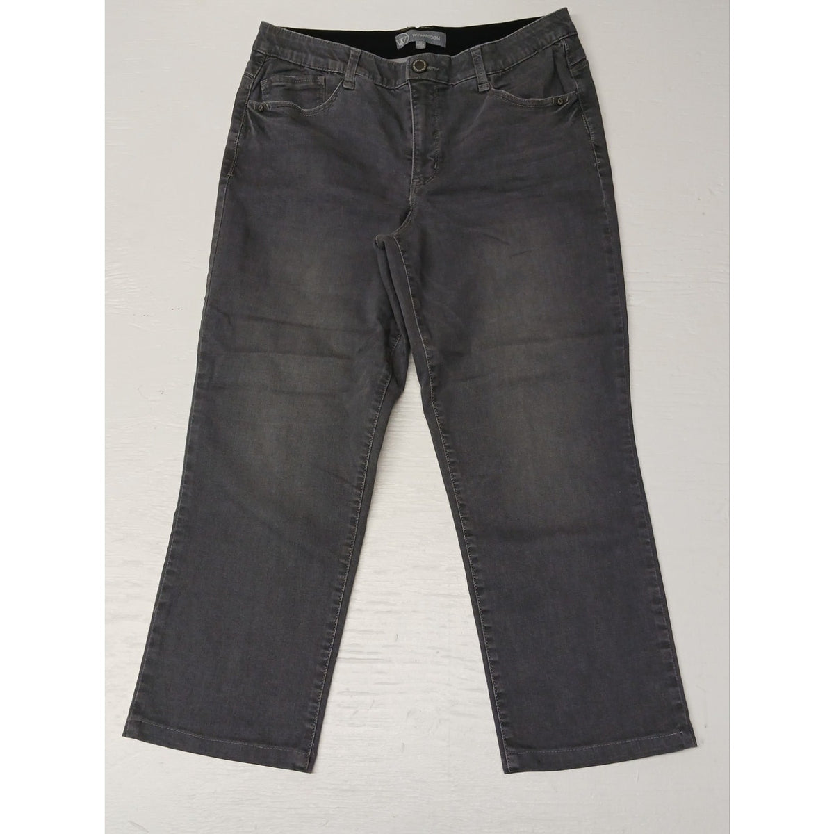 Wit & Wisdom (12) Womens Gray Relaxed Straight Fit Jeans