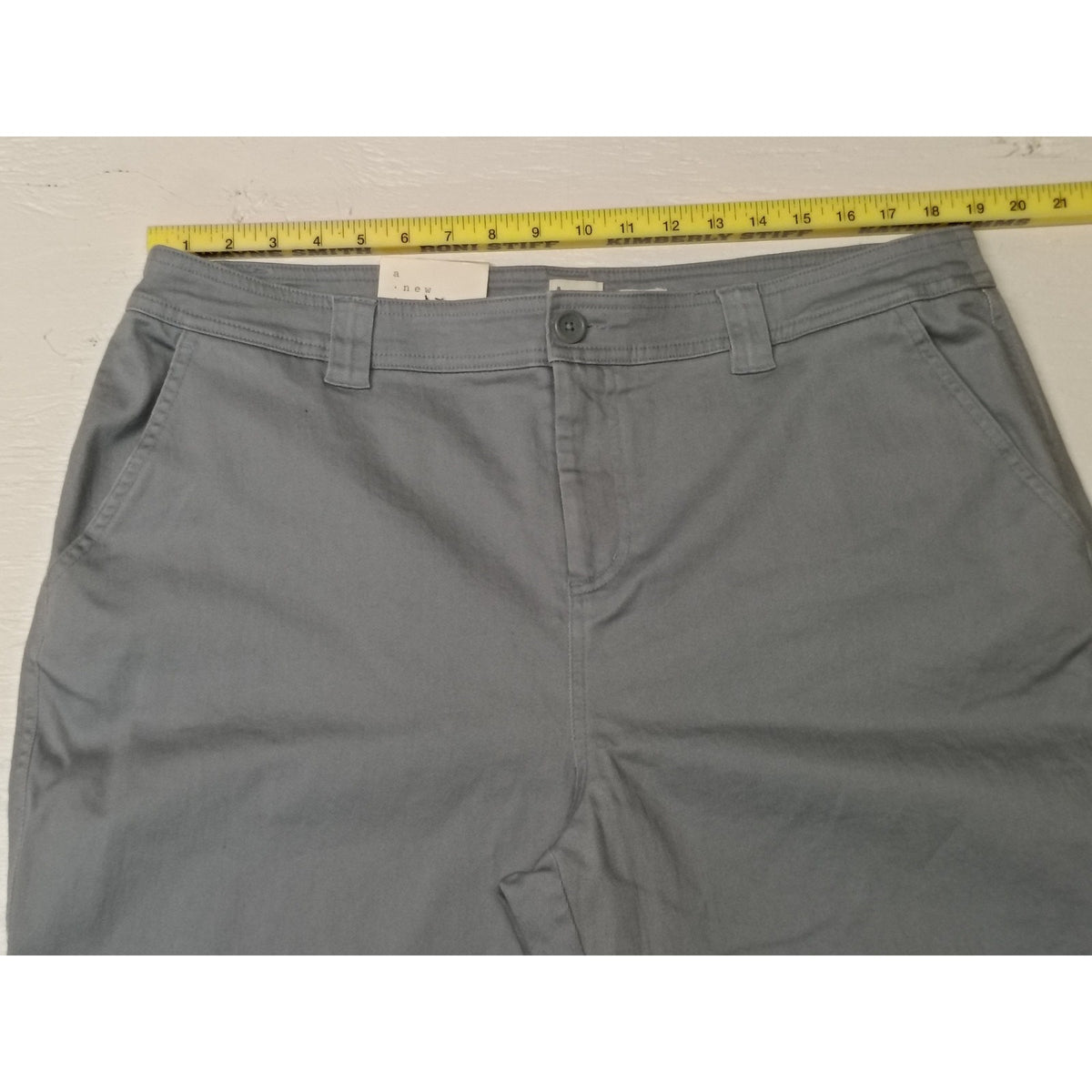 A New Day (18) Gray High Waist Stretch Straight Leg Pants