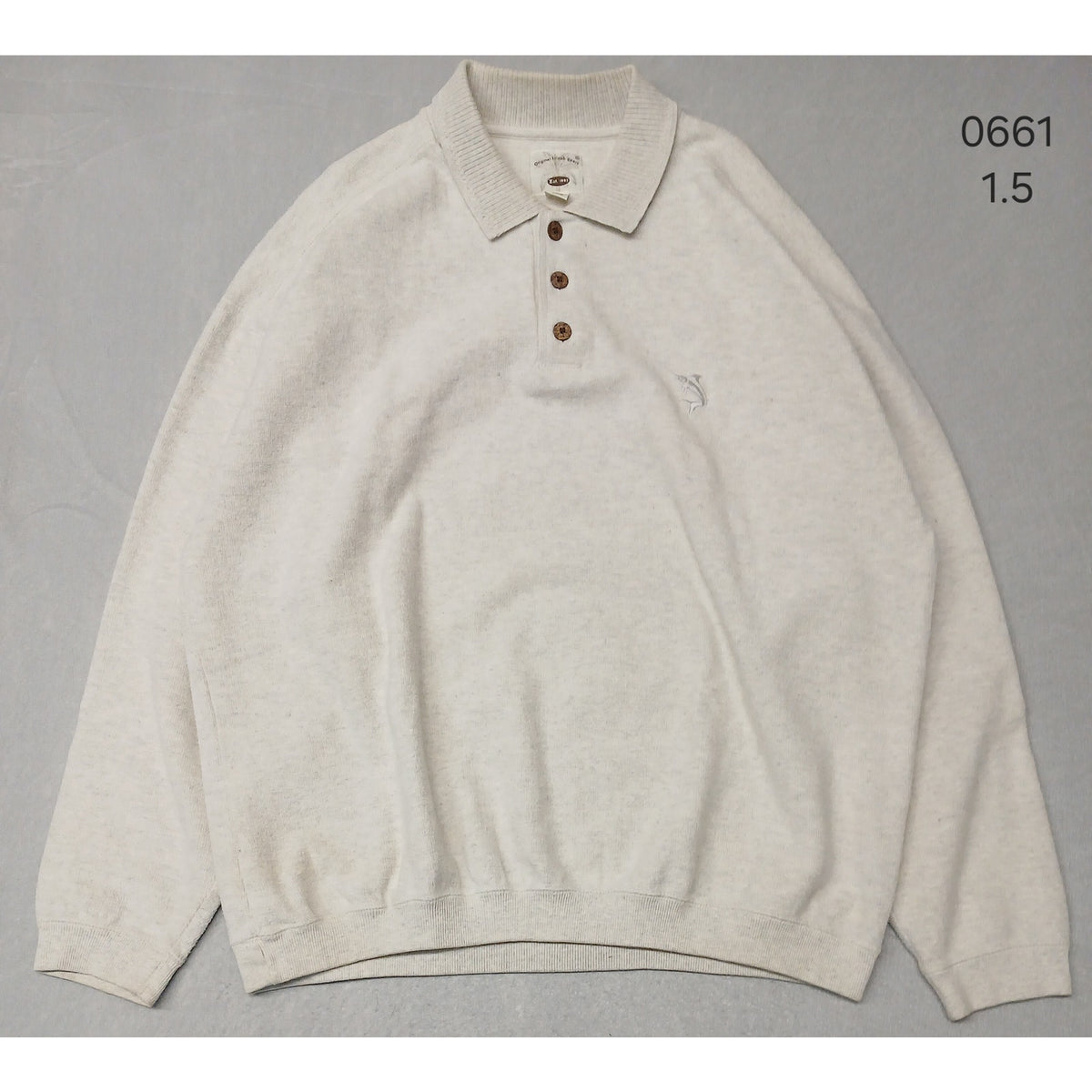 Original Island Sport (XL) Ivory Button Pullover Sweatshirt