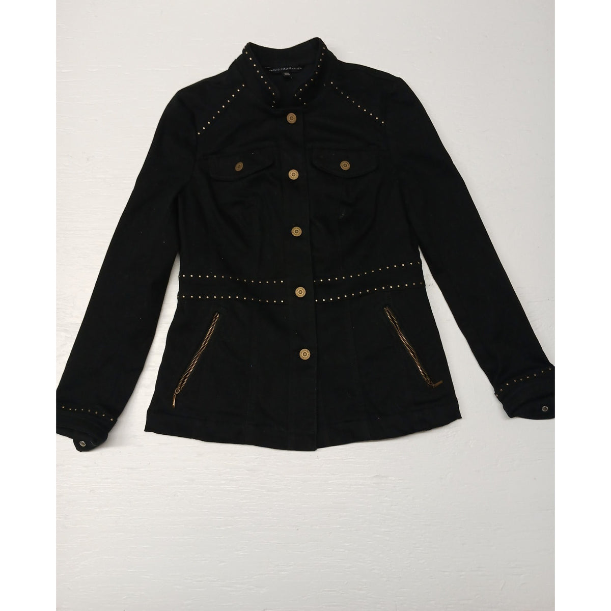 White House Black Market All Black (8) Women's Coat