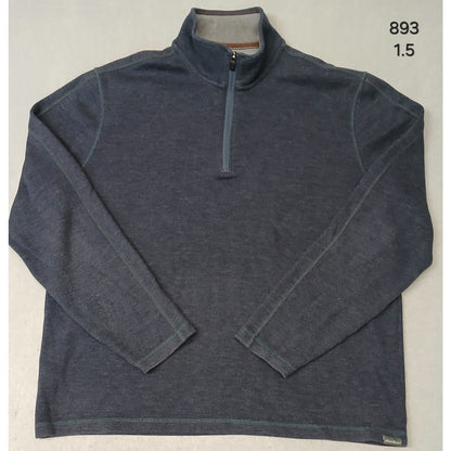 Eddie Bauer (XL) Men's Blue Full-Zip Mock Neck Sweatshirt
