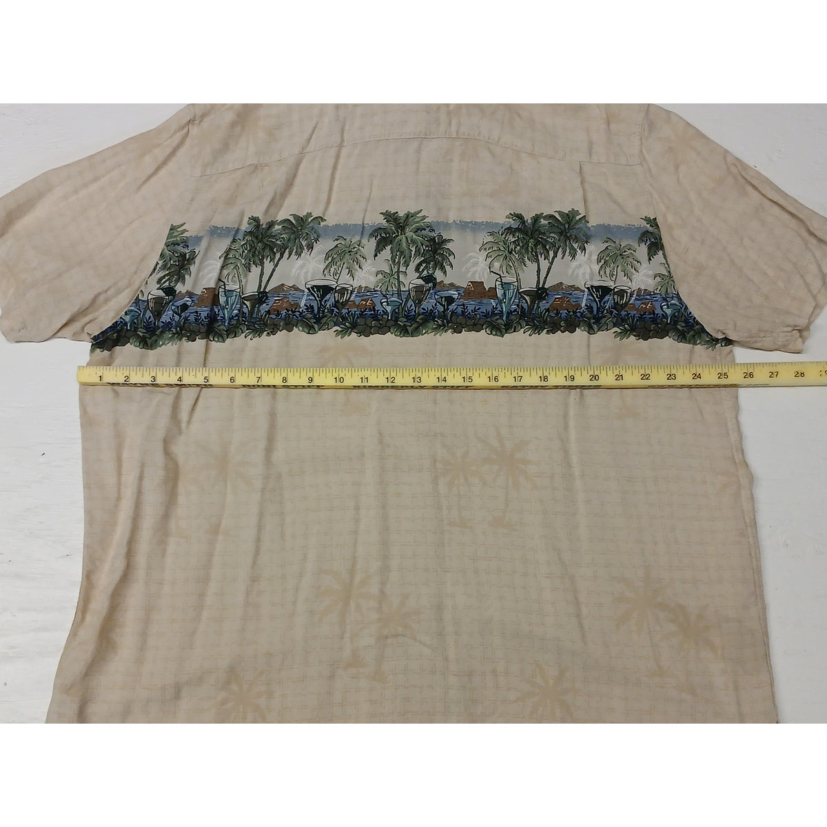 Croft & Barrow (2XB) Beige Palm Tree Big & Tall Button Shirt