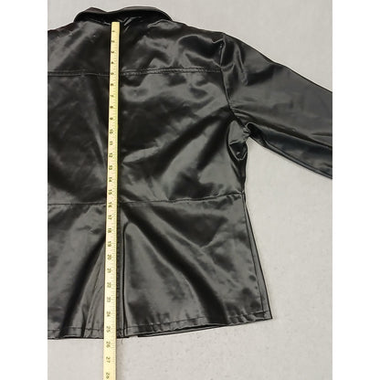 RAVE (Large) Women's 90's Black Faux Leather Zip Jacket
