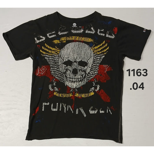 Decoded (Small) Black Cotton Crew Neck Short Sleeve Tshirt