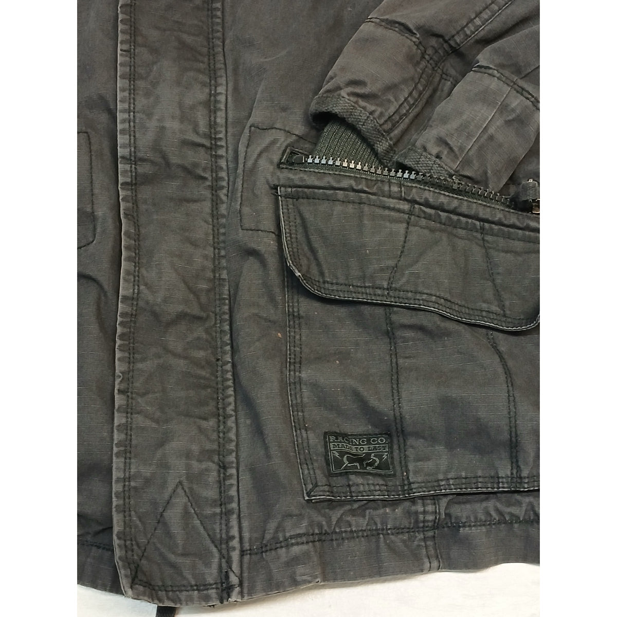 Fox Riders Co. (XL) Vintage Charcoal Heavy Cargo Jacket
