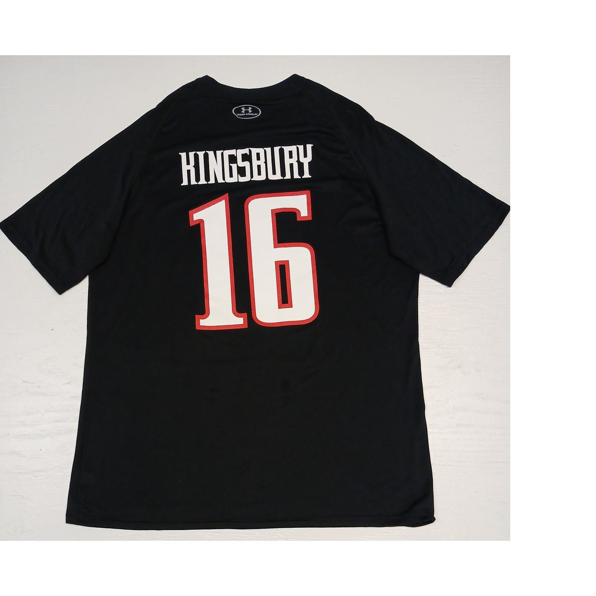 Under Armour (2XL) Black Loose #16 Kingsbury Football Jersey