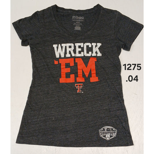 2899 Apparel (Large) Charcoal Texas Tech V-Neck Stretch Tee