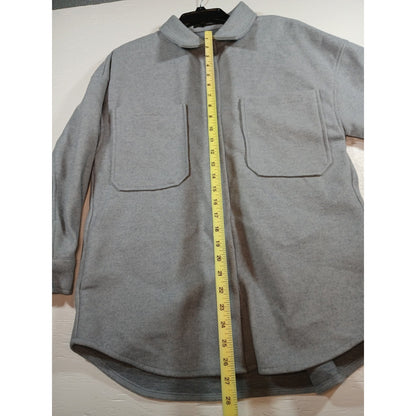 Merokeety (Medium) Unisex Gray Button Women's Coat