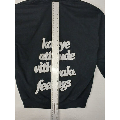 Gildan (Medium) Black Pocket Back Printed Pullover Hoodie