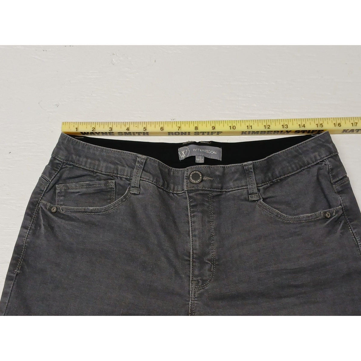 Wit & Wisdom (12) Womens Gray Relaxed Straight Fit Jeans