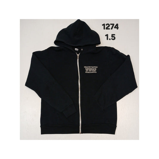American Apparel (Large) Black Beacon Tattoo Full Zip Hoodie