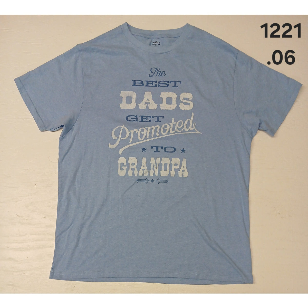 Celebrate Fathers Day (XL) Light Blue Crew Neck Stretch Tee