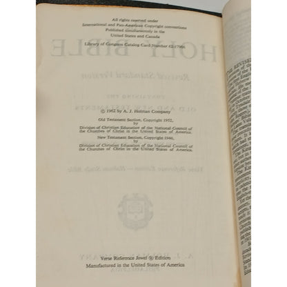 The Holy Bible Revised Standard Version A.J Holman Company