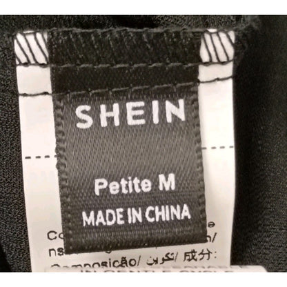 Shein (Petite Medium) Black Ruffle Hem Shorts