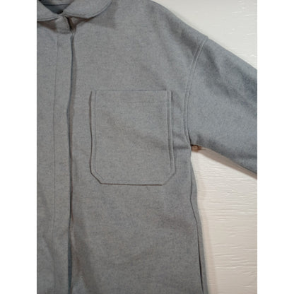 Merokeety (Medium) Unisex Gray Button Women's Coat