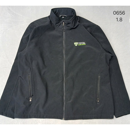 Port Authority (3XL) Black Poly Shell Fleece Zip Down Jacket