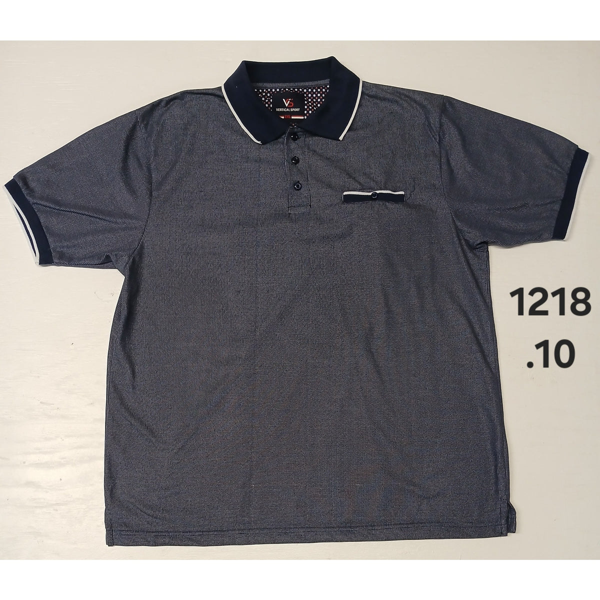 Vertical Sport (2XL) Blue Collar Button Polo Dress Shirt