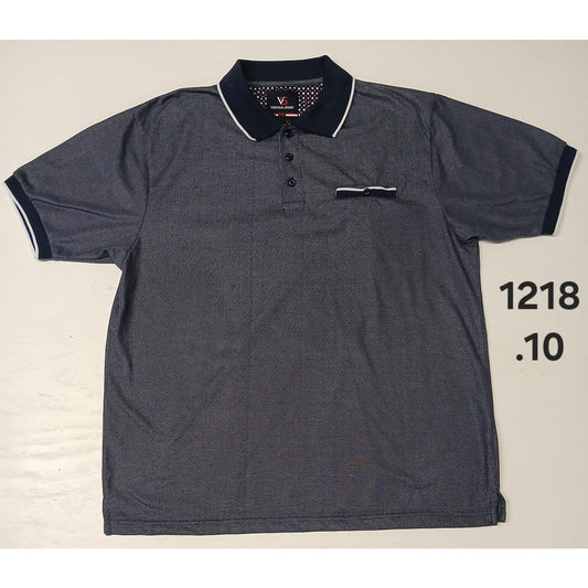 Vertical Sport (2XL) Blue Collar Button Polo Dress Shirt