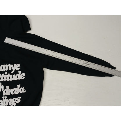 Gildan (Medium) Black Pocket Back Printed Pullover Hoodie