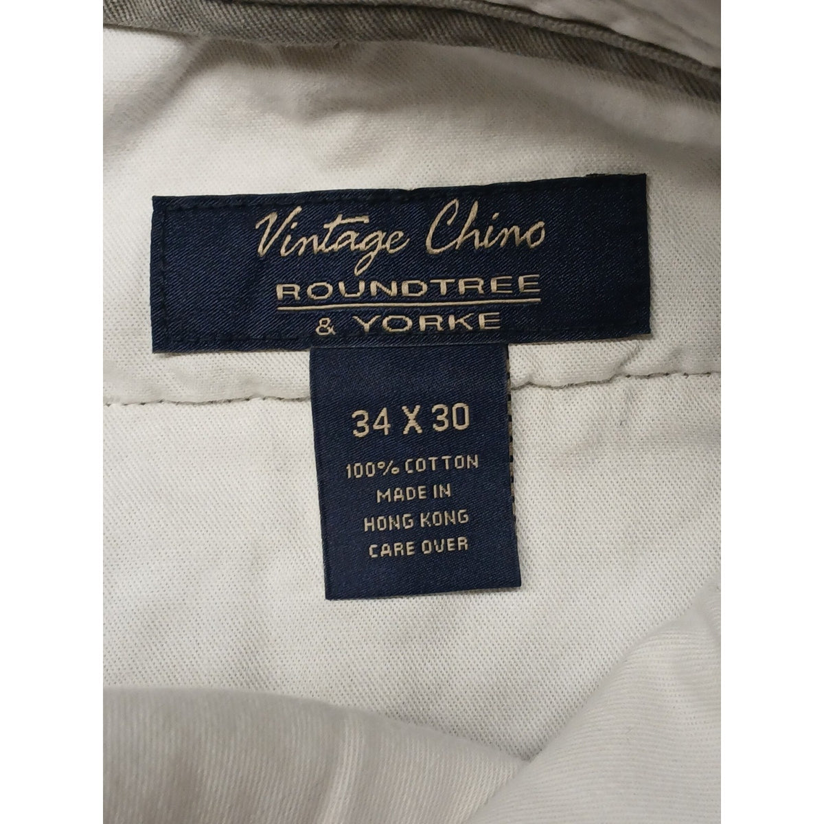 Roundtree & Yorke (34x30) Beige Vintage Wide Leg Khaki Pants