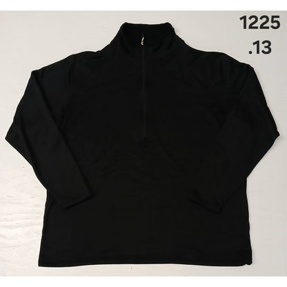 Magellan (2XL) Black Zip Pullover Waffle Plaid Sweatshirt